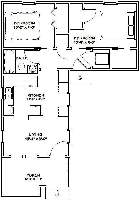 800 sq ft house plans 2 bedroom indian style