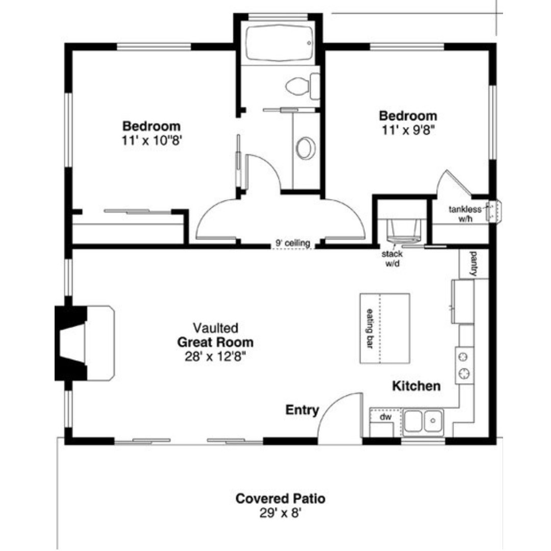  800 sq ft house plans 2 bedroom indian style