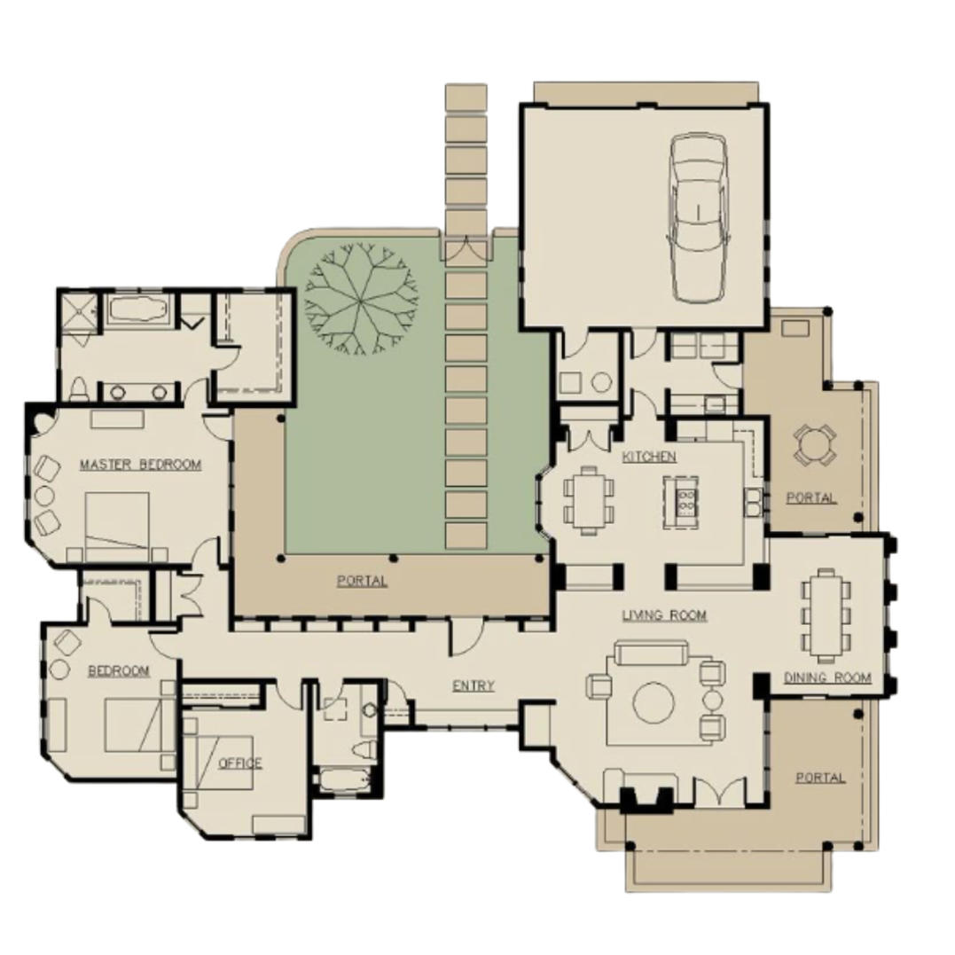 small courtyard house plans