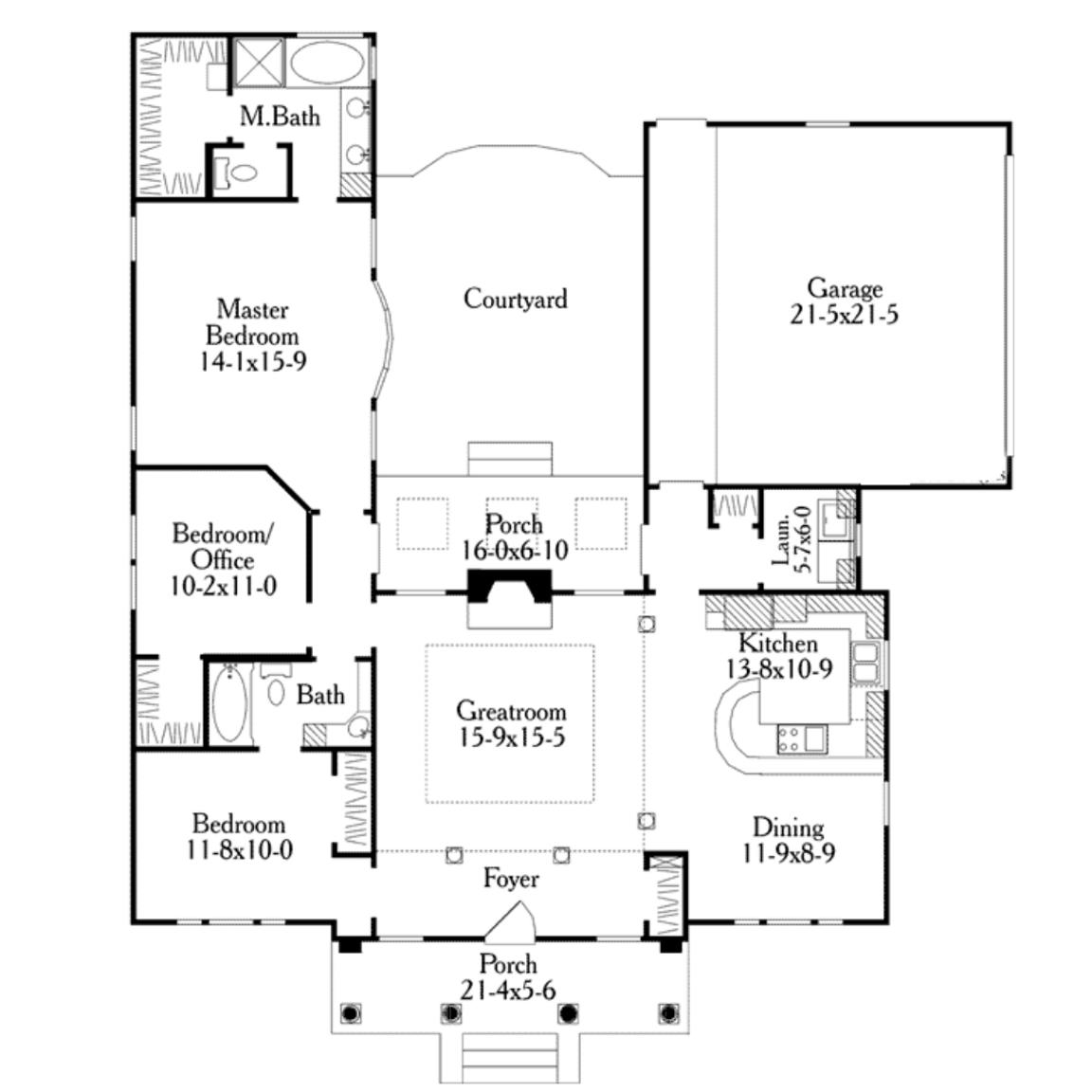 small courtyard house plans